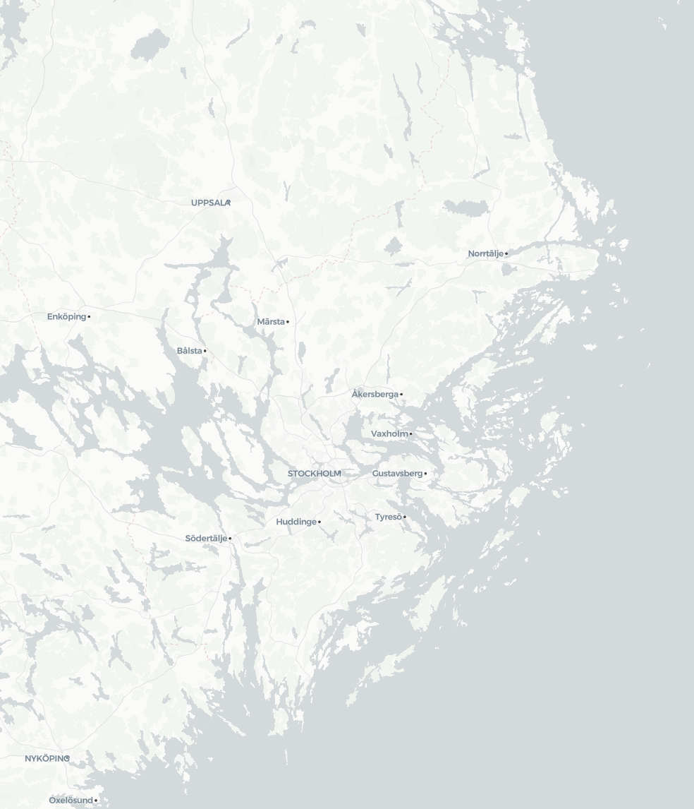 Fixed map over Stockholms län